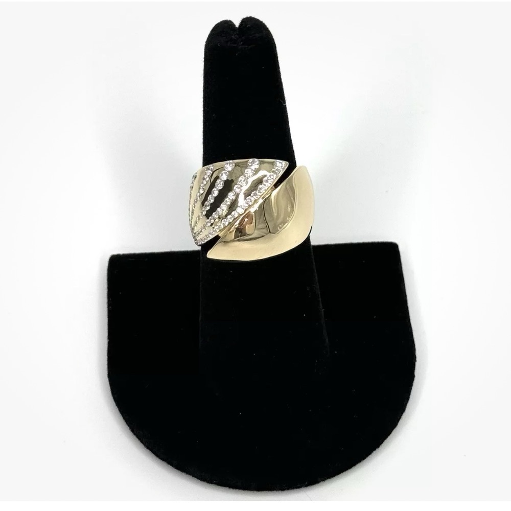 14K Effy Gold and Diamond Bypass Bold Geometric Ring